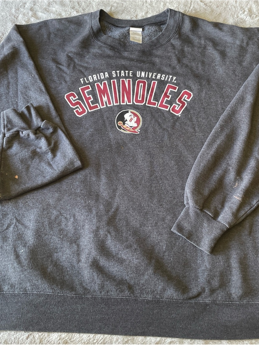 Hanes Gray Florida State Seminoles Sweatshirt with Garnet Logo